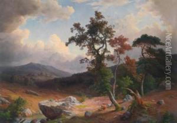 Holzsammler Inweiter Landschaft Oil Painting - Karl I Marko