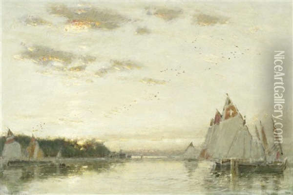 Venice At Dawn Oil Painting - Albert Goodwin