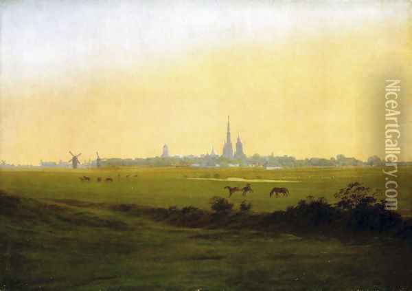 Meadows with grab forest Oil Painting - Caspar David Friedrich