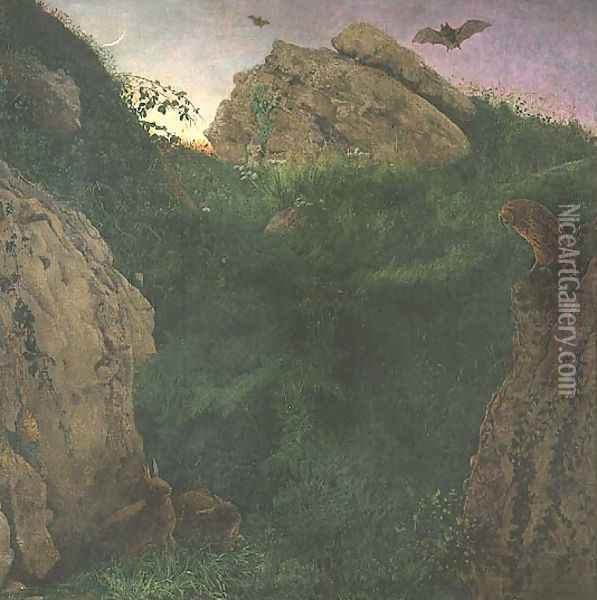 Twilight Oil Painting - William J. Webbe or Webb