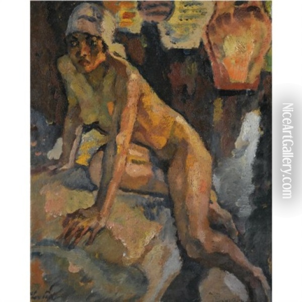 Im Serail-in The Seraglio Oil Painting - Leo Putz