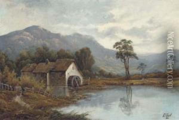 The Cottage; And The Watermill Oil Painting - Octavius Thomas Clark