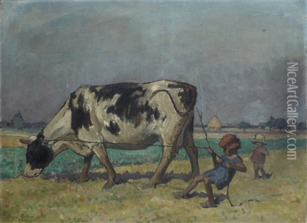 Le Jeune Gardien De Vache Oil Painting - Georges Redon