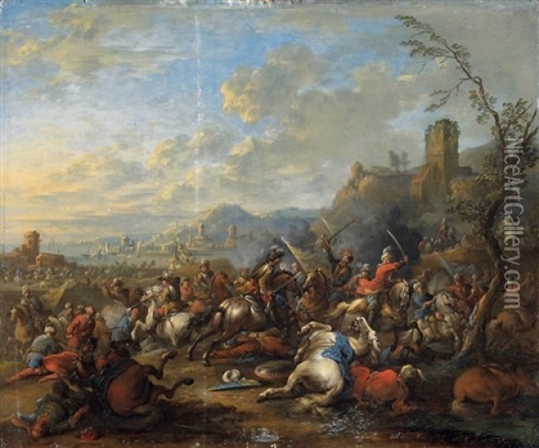 Reiterschlacht Wahrend Der Turkenkriege Oil Painting - Arnold Frans (Francesco) Rubens
