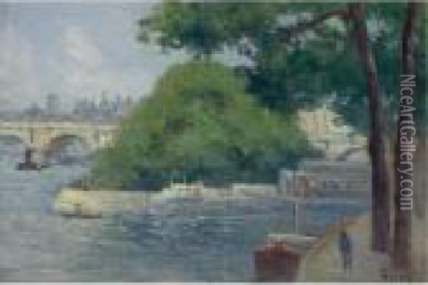 Les Bords De La Seine A Paris Oil Painting - Maximilien Luce