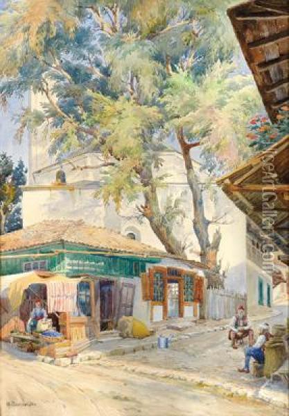 Moschee In Sarajewo Oil Painting - Hermann Baumeister