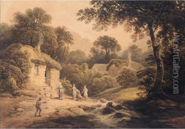 Culbone, Somerset Oil Painting - Nicholson, F.