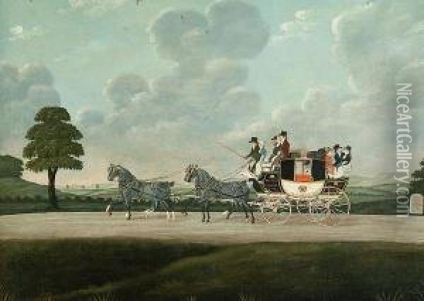 The Maidstone Coach Oil Painting - John Cordrey