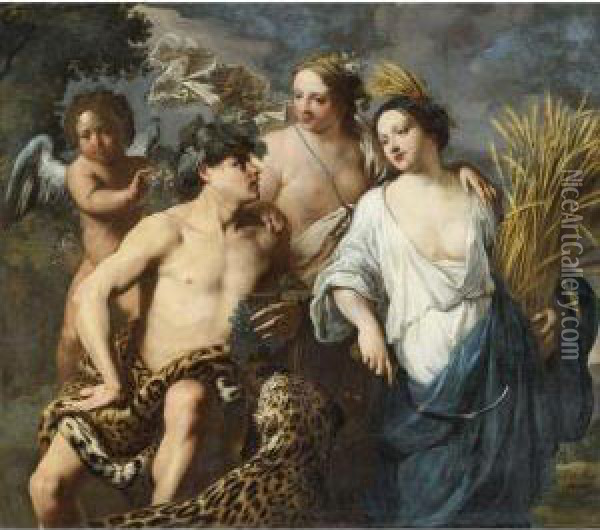 Ceres, Bacchus And Venus Oil Painting - Jan Miel