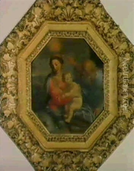 Sainte Famille Oil Painting - Giovanni Battista Salvi (Il Sassoferrato)