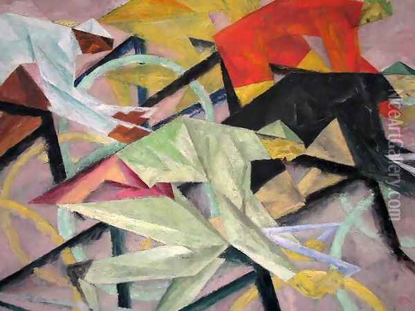 Bicycle Race Oil Painting - Lyonel Feininger