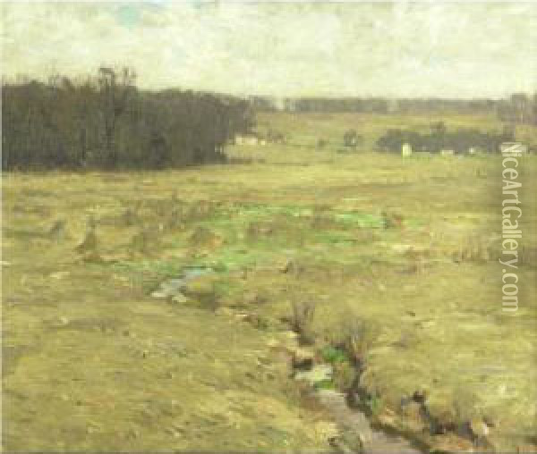 Bucks County Landscape Oil Painting - William Langson Lathrop