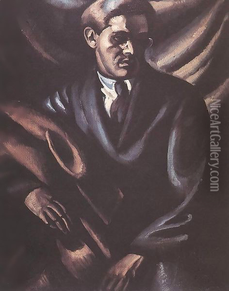 Portrait of Ivan Hevesy 1918 19 Oil Painting - Bela Kondor