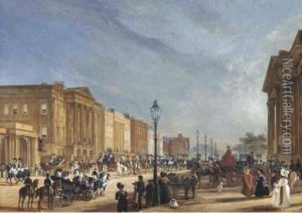 View Of Hyde Park Corner With Apsley House Oil Painting - William Turner De Lond