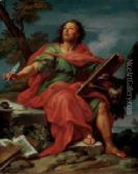 Saint John The Evangelist On Patmos Oil Painting - Sebastiano Conca