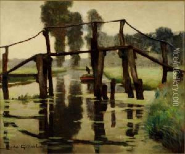 Pont Sur Le Canal Oil Painting - Victor Gilsoul