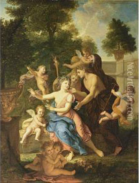 Vertumnus And Pomona Oil Painting - Louis de, the Younger Boulogne
