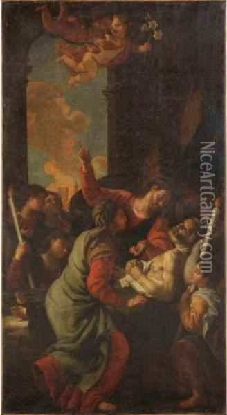 La Mort De Saint Joseph Hst Restaurations Anciennes Oil Painting - A. Dupont