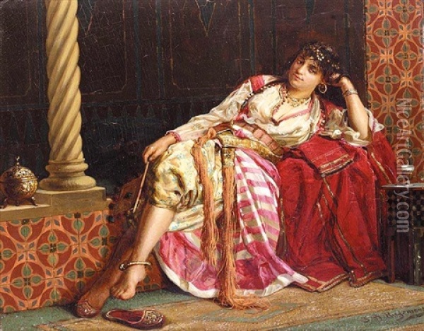 Une Femme Dans L'harem Oil Painting - Jan Baptist Huysmans