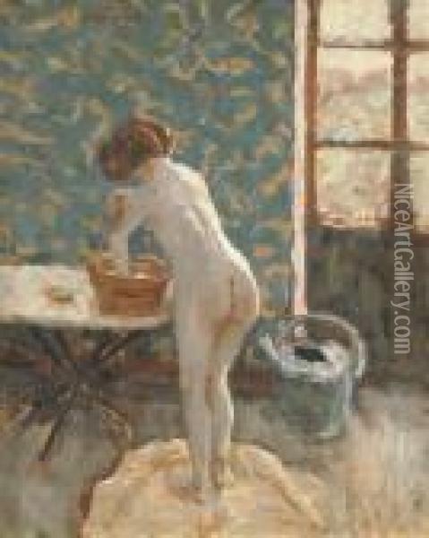 Nu A L'arrosoir Or Toilette A La Campagne Oil Painting - Pierre Bonnard