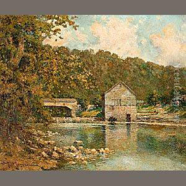 Rivermill Oil Painting - Paul Sawyier
