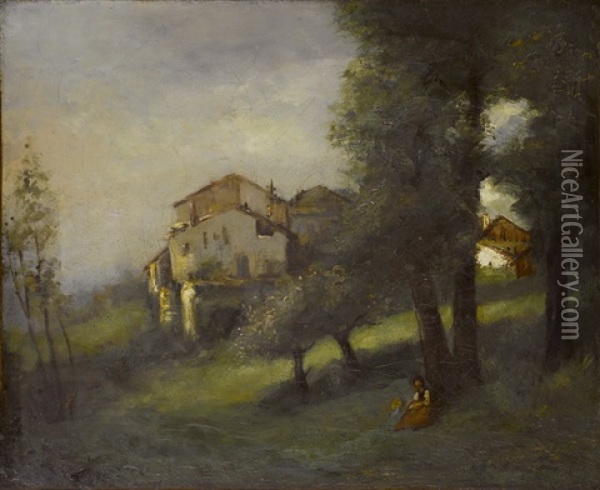 L'hameau Oil Painting - Gustave Courbet