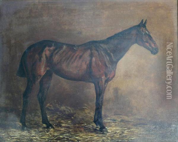 Lorna, A Bay Racehorse Oil Painting - Charles Augustus Henry Lutyens