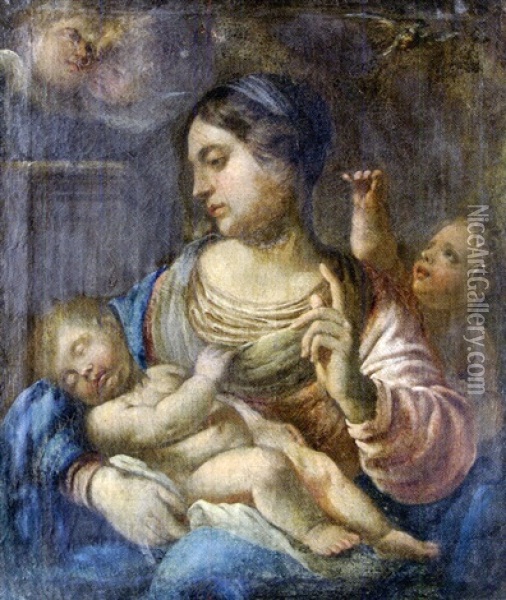 Vierge A L'enfant Avec Saint Jean-baptiste Oil Painting - Annibale Carracci