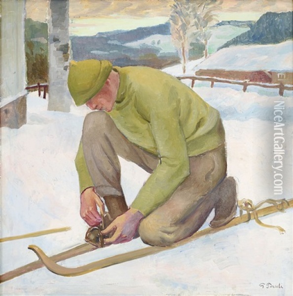 Skidlopare Oil Painting - Georg Pauli