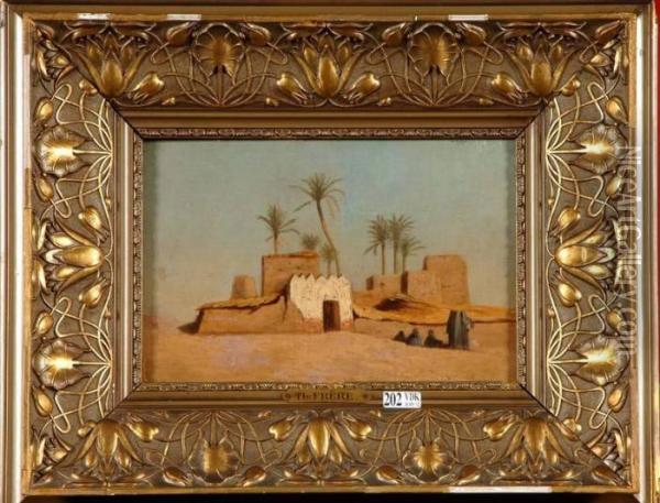Un Village En Haute-egypte Oil Painting - Ch. Theodore, Bey Frere