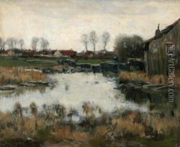 Landschap Oil Painting - Louis Willem Van Soest