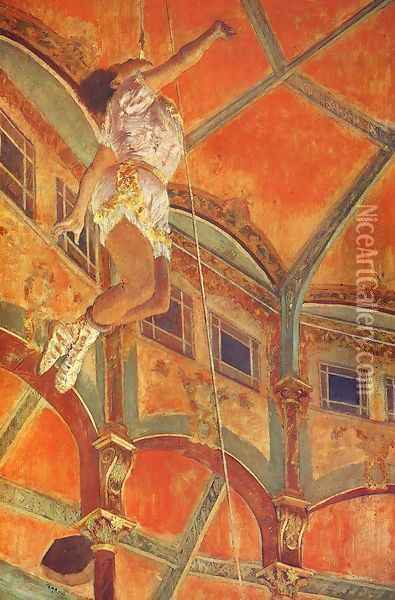 Miss La La at the Cirque Fernando, Paris Oil Painting - Edgar Degas