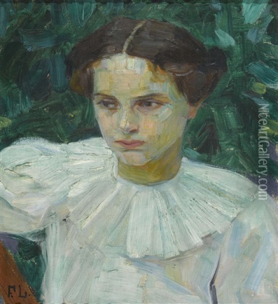 Portrat Eines Madchens Mit Weisser Bluse Oil Painting - Frieda Menshausen-Labriola