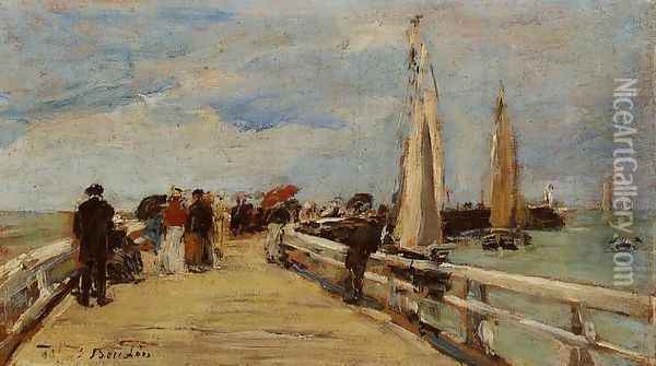 Deauville, the Jetty II Oil Painting - Eugene Boudin