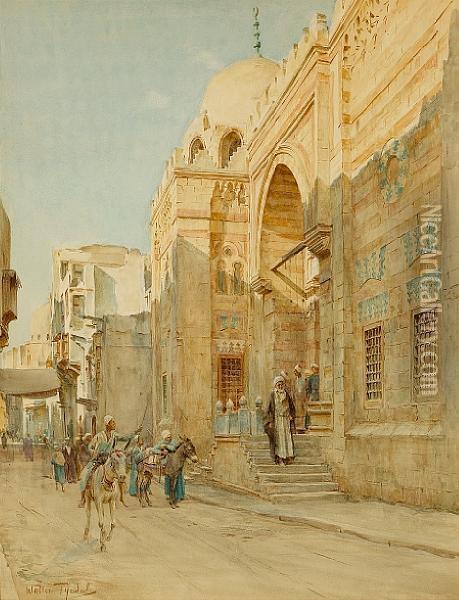 Figures Leaving A Mosque Oil Painting - Walter Frederick Roofe Tyndale