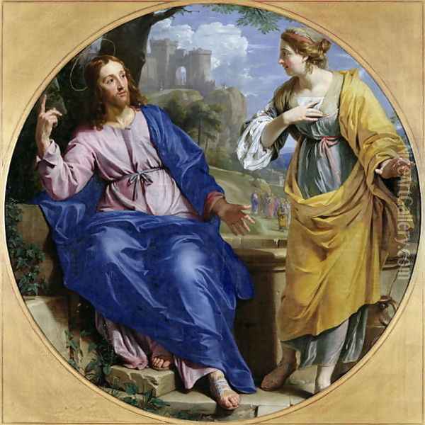 Christ and the Woman of Samaria at the Well, 1648 Oil Painting - Philippe de Champaigne