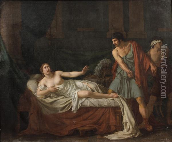 Sextus Et Lucrece Oil Painting - Jean-Joseph Taillasson
