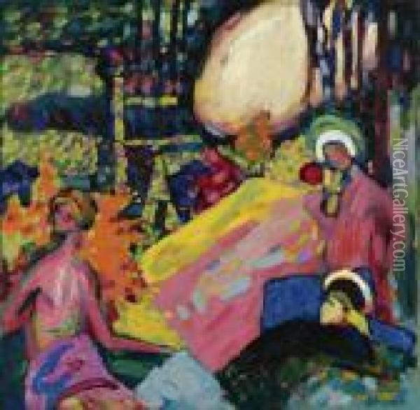 Weisser Klang (white Sound) Oil Painting - Wassily Kandinsky