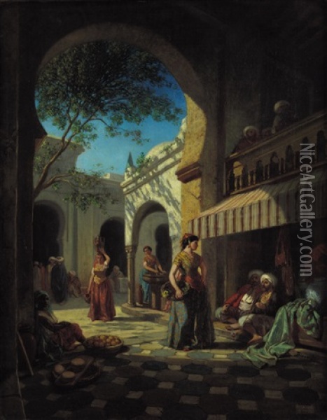 Mercato Arabo Oil Painting - Cesare Biseo