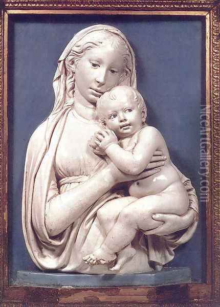 Madonna of the Apple Oil Painting - Luca della Robbia