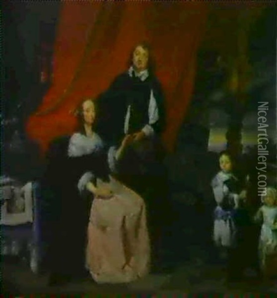 Portrait D'une Famille Oil Painting - Gonzales Coques