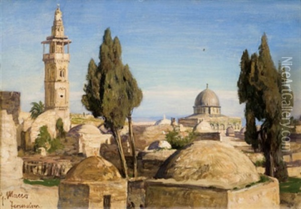 Jerusalem Oil Painting - Georg Macco