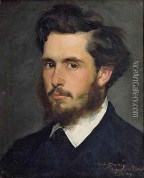 Portrait of Claude Monet 1840-1926 Oil Painting - Charles Emile Auguste Carolus-Duran