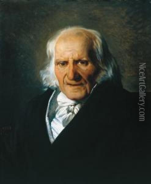 Portrait De Christian Friedrich Samuel Hahnemann Oil Painting - Alexandre Hesse