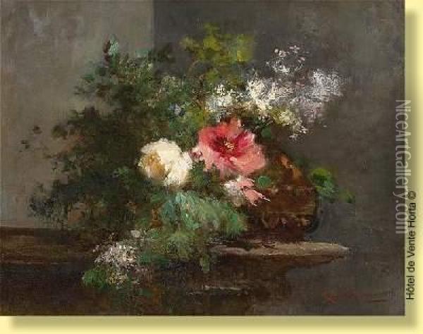 Composition Florale Oil Painting - Emile Keymeulen