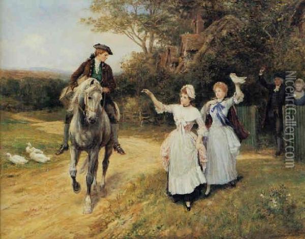 Leaving Home Oil Painting - Heywood Hardy