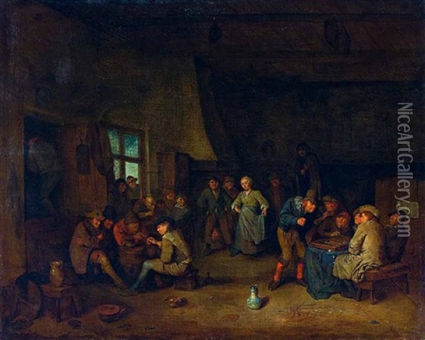 Bauern In Einer Dorfschenke Oil Painting - Cornelis Pietersz Bega