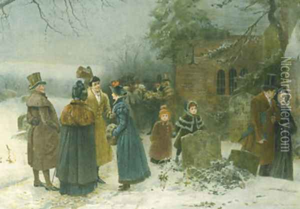 Christmas Morning Oil Painting - Edward Frederick Brewtnall