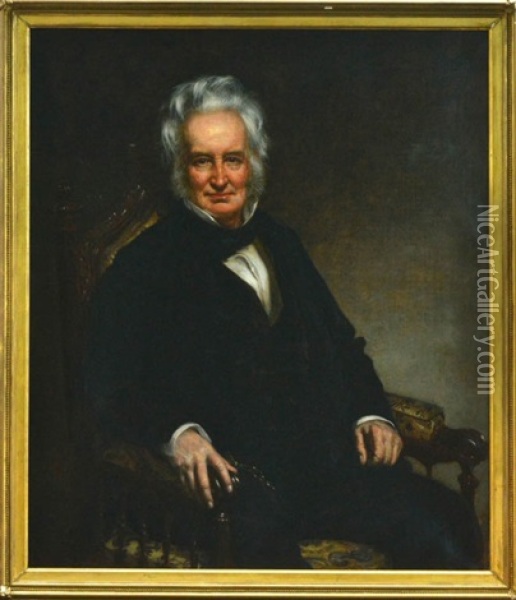 Portrait Of Rhode Island Governor And Us Senator John Brown Francis (1791-1864) Oil Painting - George Peter Alexander Healy