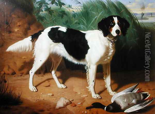 Portrait of a Dog Oil Painting - Leon Viardot